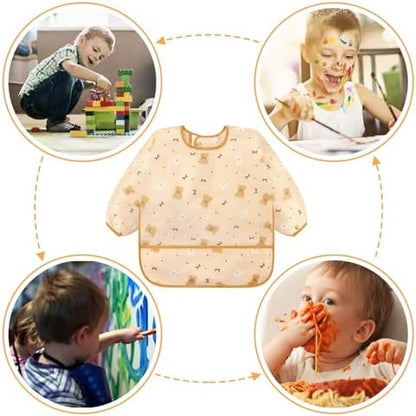 Accmor wearable art apron and feeding smock for baby girls and boys aged 6 to 36 months.