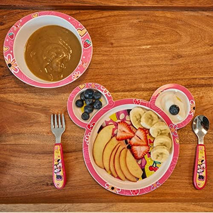 The First Years Minnie Mouse dinnerware set with sectioned plate and bowl