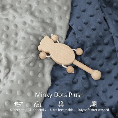 Close up details of the textured minky dots fabric on the baby changing sheet
