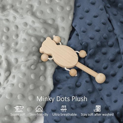 Close up details of the textured minky dots fabric on the baby changing sheet