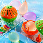 Three pieces of Vertintong hot potato water toys arranged with fifty multi colored latex balloons