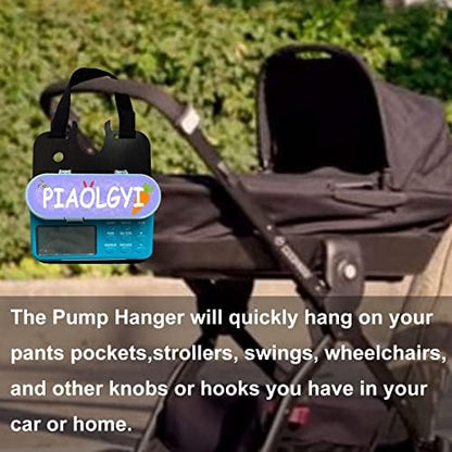 PIAOLGYI enteral feeding holder attached to a stroller frame with assembly screw installed