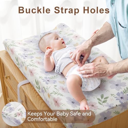 Elastic bottom edge and buckle strap openings of the baby bedding cover