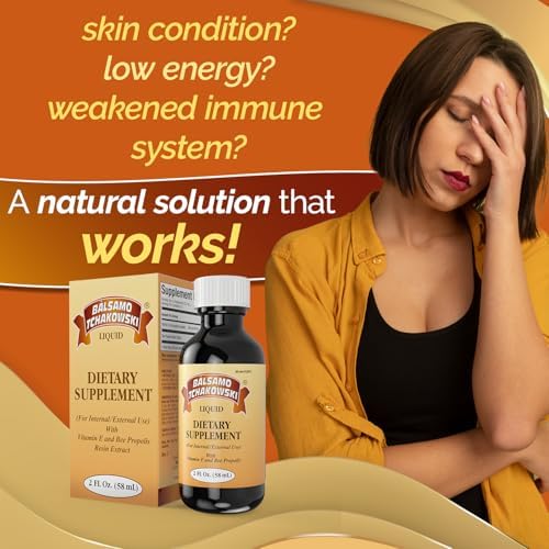 Balsamo Tchakowski liquid supplement with vitamin E showing the packaging label.