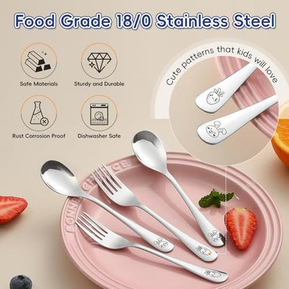 Close up of rounded fork tines on Ititt children utensils