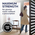 Side view of Dr. Scholl's Clear Away box highlighting fast acting benefits