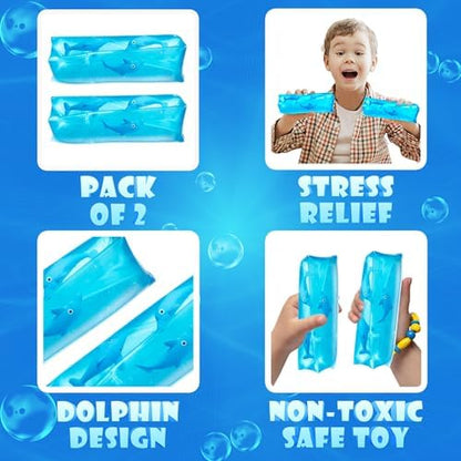 Slippery water snake sensory fidget toy pack of two on a neutral background