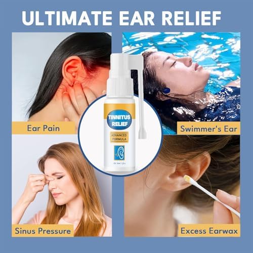 Herbal ear noise reduction spray bottle with precision applicator nozzle