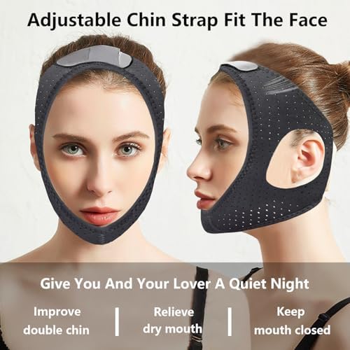 Ergonomic sleep aid strap with ear holes for maximum comfort.