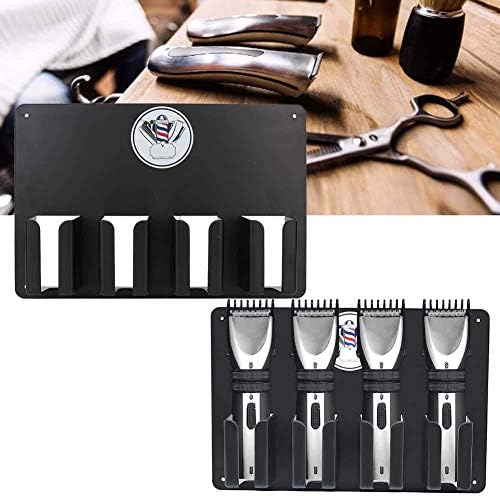 TMISHION black grooming tool container attached to a salon wall holding professional trimmers safely.