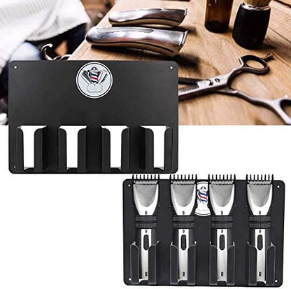 TMISHION black grooming tool container attached to a salon wall holding professional trimmers safely.