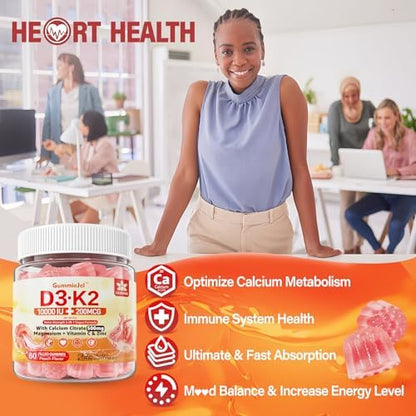 Health and wellness benefit icons on Lilicare D3 K2 bottle