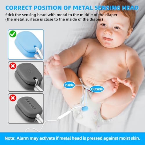 Side profile of the Yoiilifee blue bedwetting monitor for boys and girls.