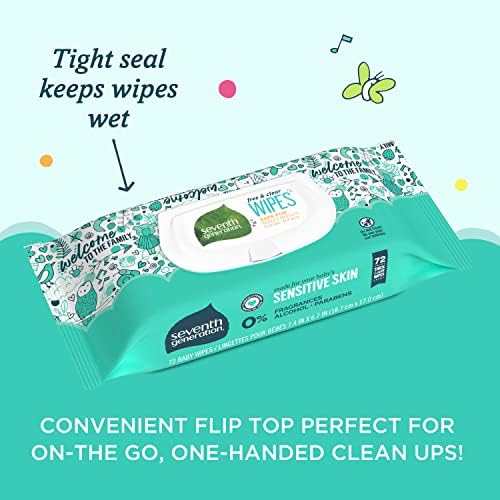 Side view showing Seventh Generation plant-based wipe texture