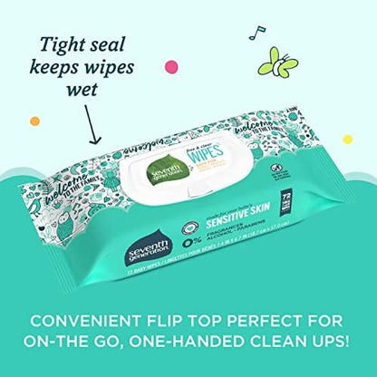 Side view showing Seventh Generation plant-based wipe texture