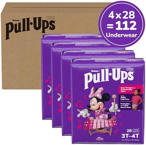 Pull-Ups training underwear for toddler girls showing the stretchy adjustable waistband and refastenable sides.