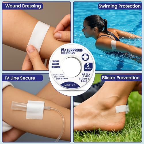 Compact white adhesive bandage tape for household first aid boxes