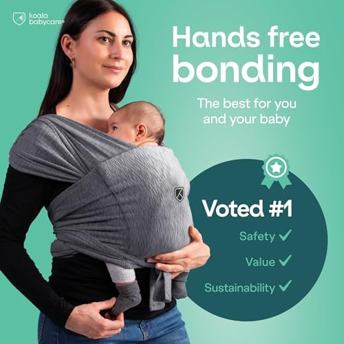 Adjustable side ring closure details on the Koala Babycare soft cotton infant sling.