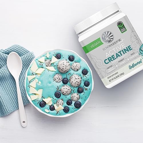 Sunwarrior Active Creatine Monohydrate Powder scoop and fine texture powder