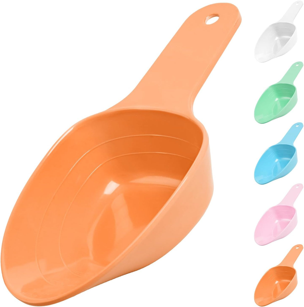 Furmylove melamine pet food measuring scoop in bright orange