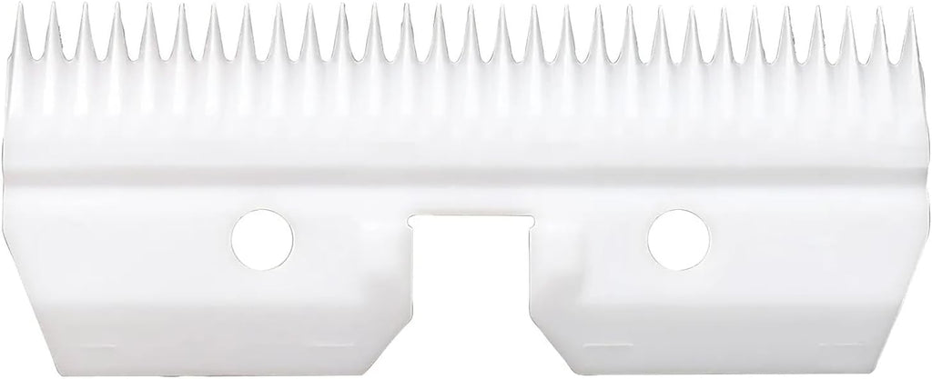 Side angle view of the professional ceramic cutter designed for cool running pet grooming.