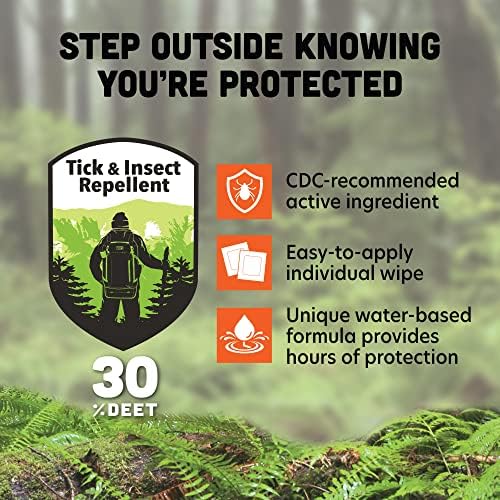 Ben's pocket sized travel insect repellent wipes for portable protection