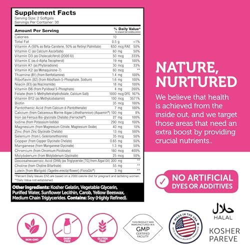Zahler prenatal dietary supplement bottle shown alongside softgel capsules