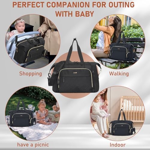 Lasuk hospital diaper tote showing side pockets