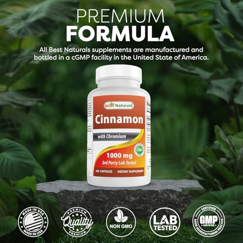 Best Naturals Cinnamon 2000 milligram equivalent dietary supplement container view