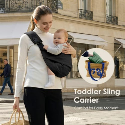 BAMBORA ergonomic baby carrier back view of the supportive shoulder padding.