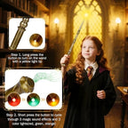 Magic wand illuminating with green and yellow light