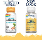 Solaray food carotene supplement facts label and ingredients panel