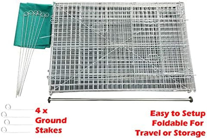 87" x 41" NO Rust Stainless Galvanized Steel Foldable Outdoor Chicken Coop Run Metal Pet Hutch Enclosure Small Animal Playpen Waterproof Cover for Rabbits Chickens - Image 5