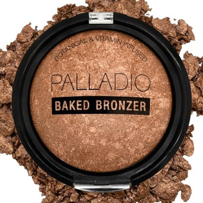 Palladio Beauty Baked Bronzer Illuminating Tan front view packaging compact
