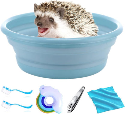 Woledoe hedgehog bath supplies kit featuring the full grooming set on a clean background.