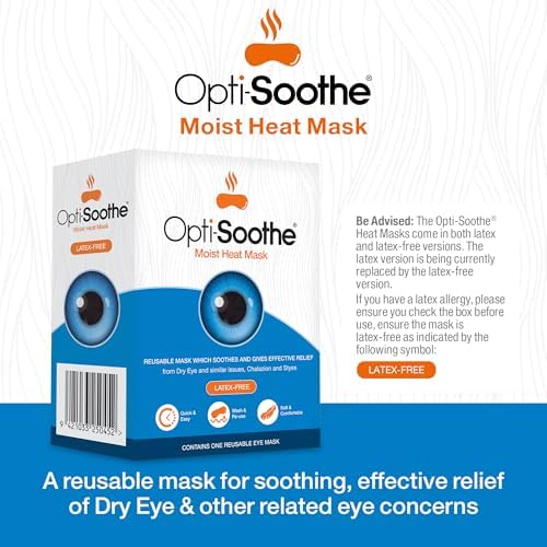 Opti-Soothe reusable eye mask for dry eye relief being prepared for microwave heating.