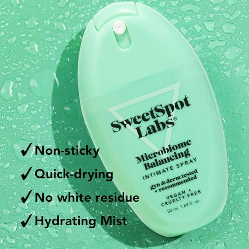 Dermatologist tested prebiotic feminine spray for external vaginal freshness.
