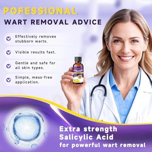 Step by step application of TTsiya wart freeze off treatment on foot