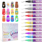 Hubture Lke 12 Colors Nail Art Pens Set front view