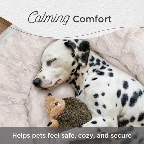Best Friends by Sheri The Original Calming Donut Dog Bed for Medium Dogs up to 45 lbs, Lux Faux Fur, Oyster, Medium, 30" x 30" - Image 5