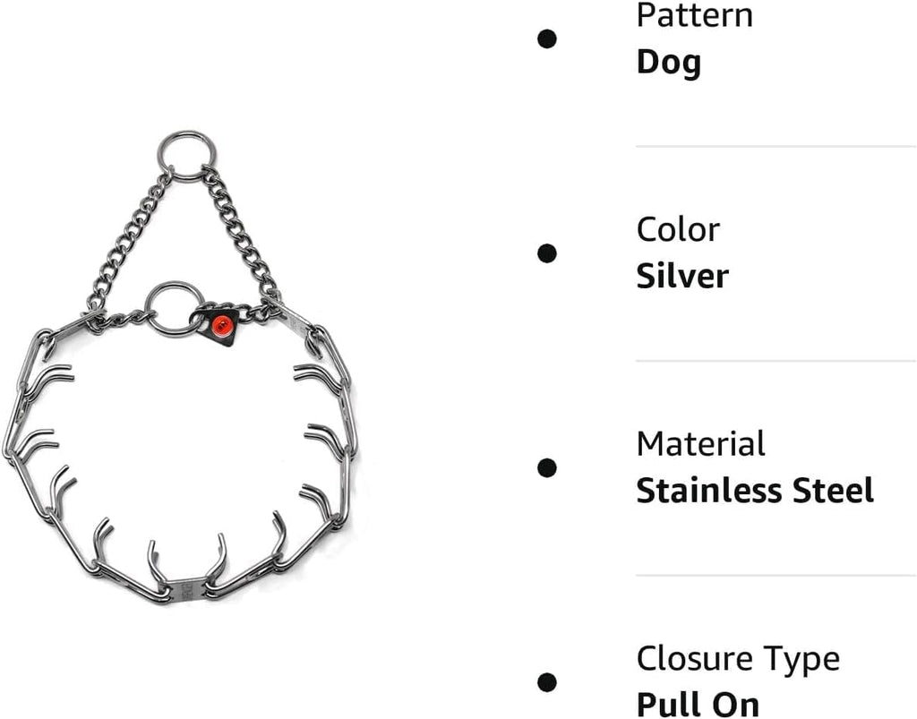 Authentic Herm Sprenger stainless steel prong collar showing the genuine Germany branding engraving.