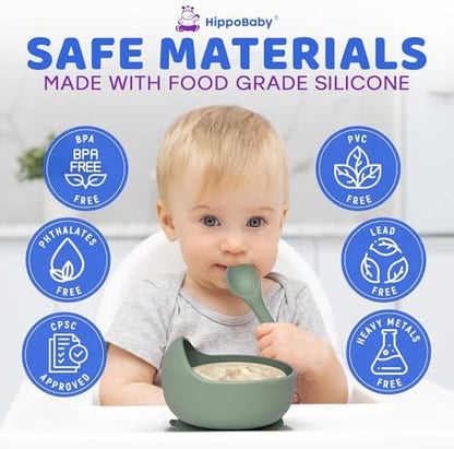 Hippobaby toddler safety utensils spoon and fork set