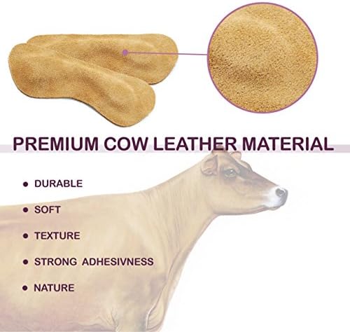Three pairs of khaki leather shoe inserts for loose footwear fit correction.
