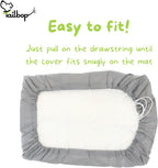 Tailbop liquid barrier pet mat cover showing clean replacement step