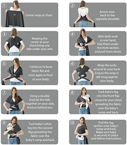 Jeroray hands free infant carrier package content highlighting the soft heather grey material