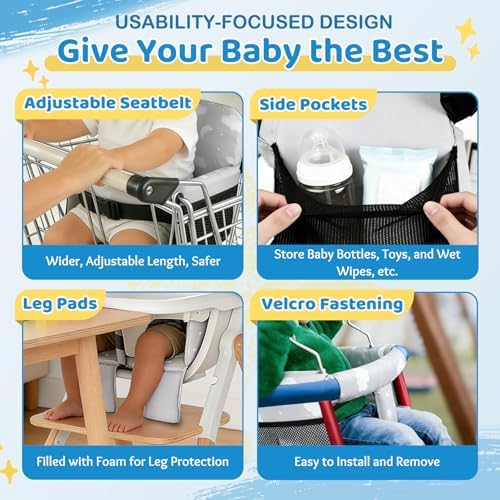 Parent installing IQYIQY baby shopping cart seat cover