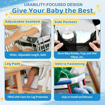 Parent installing IQYIQY baby shopping cart seat cover