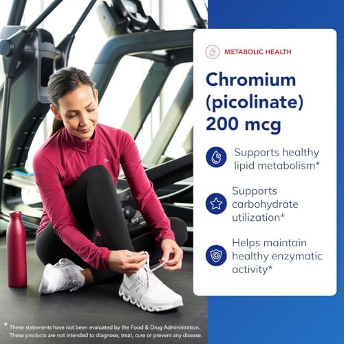 Pure Encapsulations Chromium Picolinate 60 vegetarian capsules supplement facts and ingredient label.