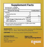 Side label view of Spoonful omega 3 supplement with ingredient details