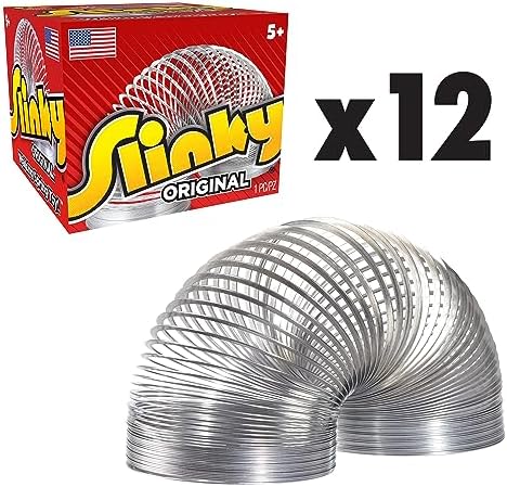 Multipack box of twelve classic metal spring toys for party favors